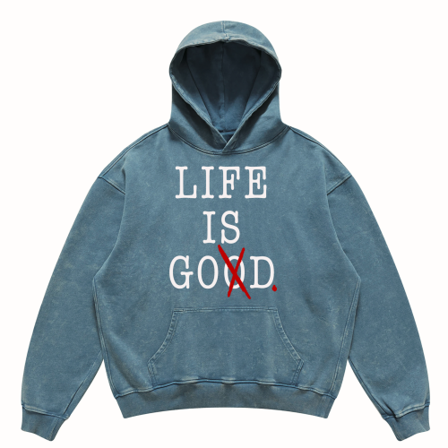 "God is life" Unisex Heavyweight Faded Hoodie(440GSM)